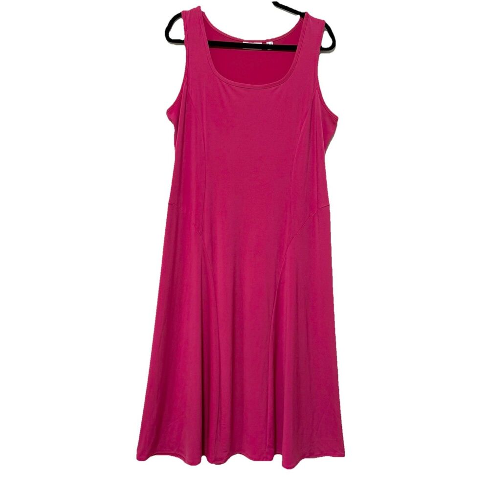 Susan Graver Pink Liquid Knit Maxi Dress Sleeveless Womens Large